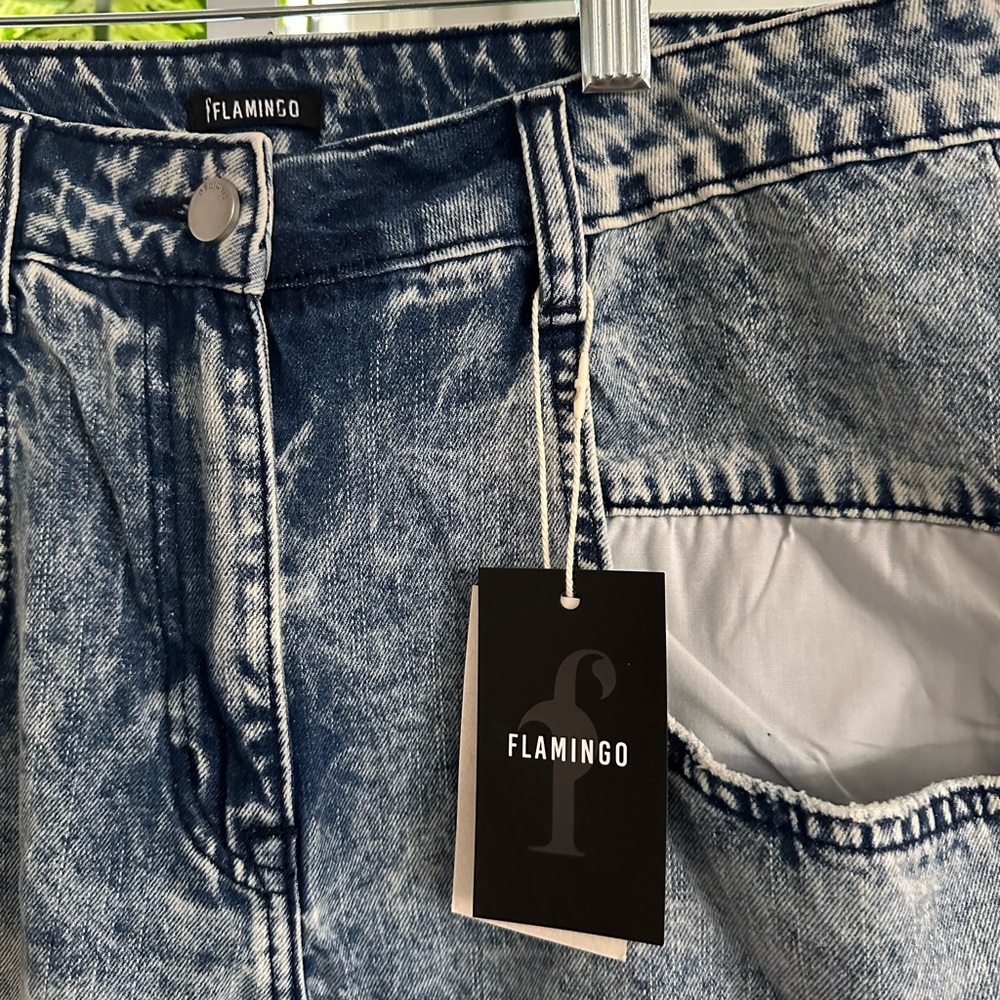 Flamingo Pocket Detail Wide Leg Low Waist Jeans Size Medium NWT - Picture 13 of 15